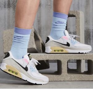 Nike Air Max 90 Sneakers size 7, white with multicolored accents